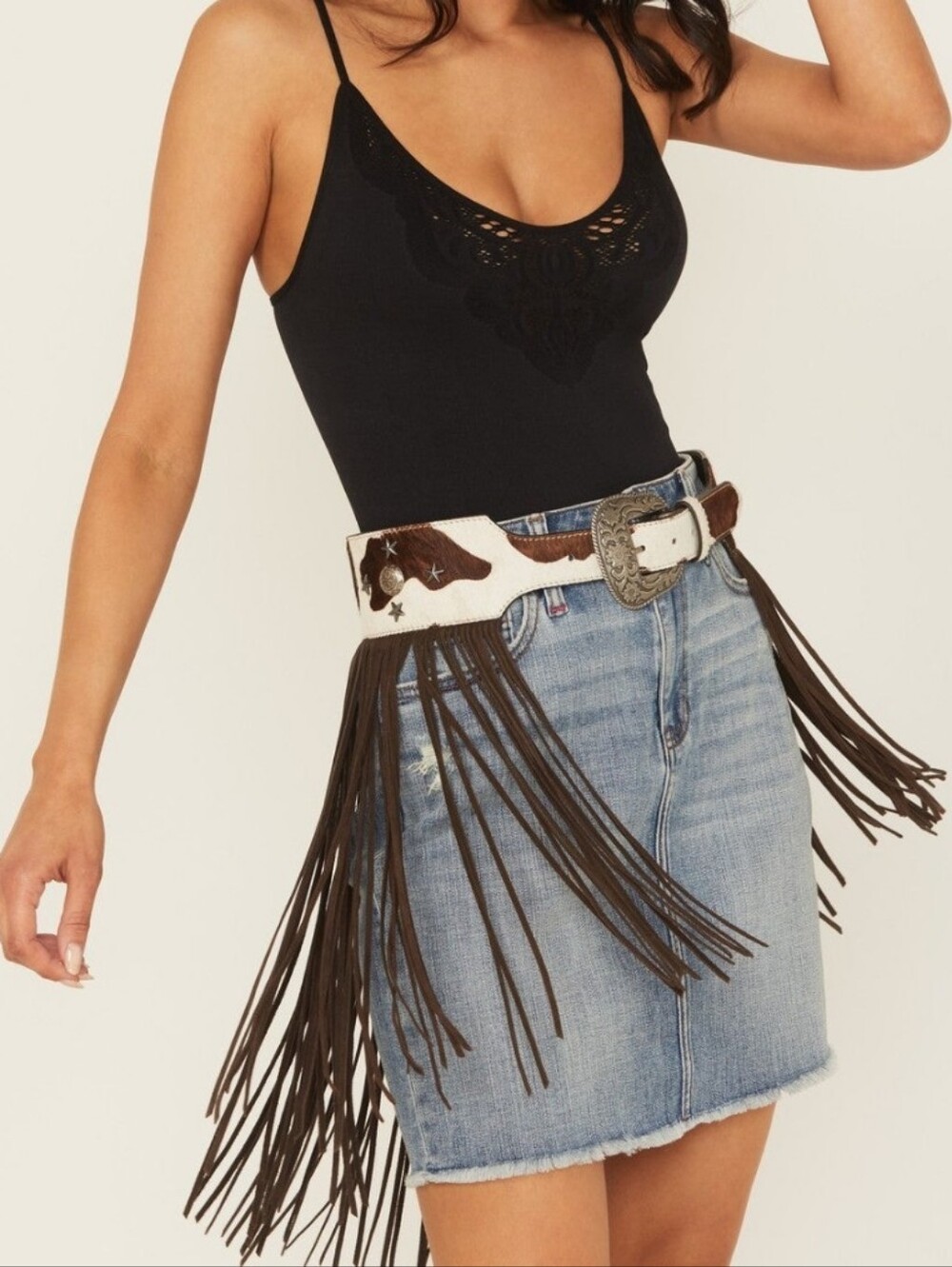 Fringe Cowhide Belt